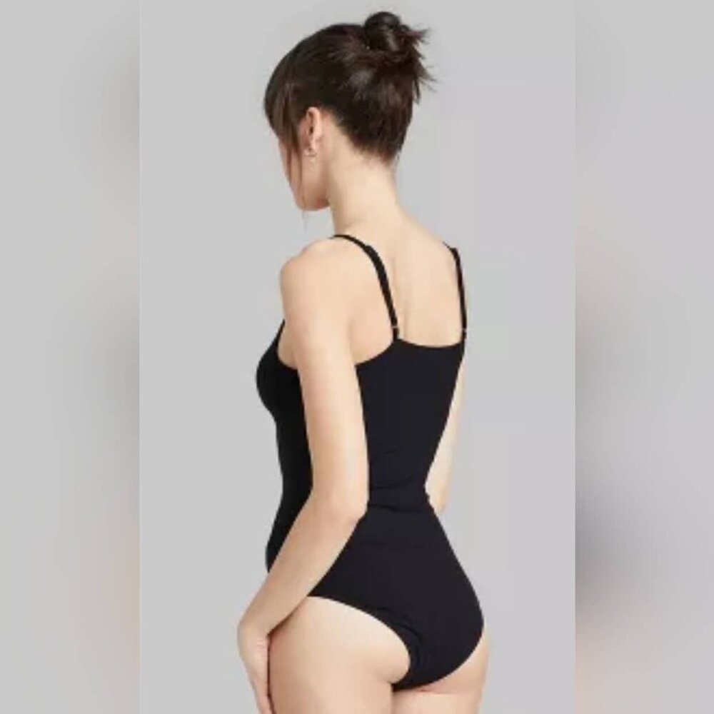 Wild Fable - Women's Bodysuit Spaghetti Strap Ribbed Black Size XS - Picture 3 of 8